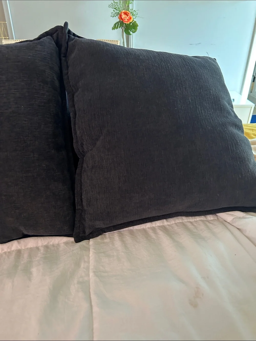 Set of 2 navy blue throw pillows